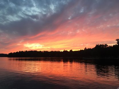 sunset on Commanda Lake in Restoule Ontario